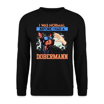 Le propriétaire d'un doberman était normal avant que j'en ai un - Sweat-shirt Unisexe - noir - Devant - Alina (178cm) & Michal (187cm)