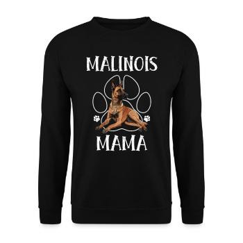 MALINOIS MAMA Hundebesitzerin Belgischer - Unisex Pullover - Schwarz - Vorne - Alina (178cm) & Michal (187cm)