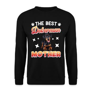 Doberman Women BEST DOBERMAN MOM Funny - Unisex Sweatshirt - black - Front - Alina (178cm) & Michal (187cm)