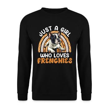 Bouledogue français juste une fille qui aime le français - Sweat-shirt Unisexe - noir - Devant - Alina (178cm) & Michal (187cm)
