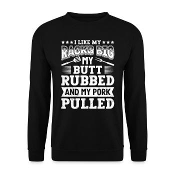 Les amateurs de viande aiment mes carrés gros cul frottés - Sweat-shirt Unisexe - noir - Devant - Alina (178cm) & Michal (187cm)