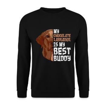 Labrador Hund My Chocolate Labrador my Best Buddy - Unisex Pullover - Schwarz - Vorne - Alina (178cm) & Michal (187cm)