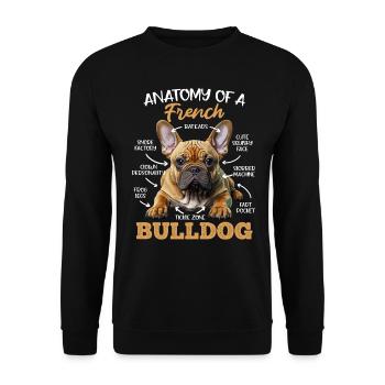 Anatomy French Bulldog Owner Funny - Unisex Sweatshirt - black - Front - Alina (178cm) & Michal (187cm)