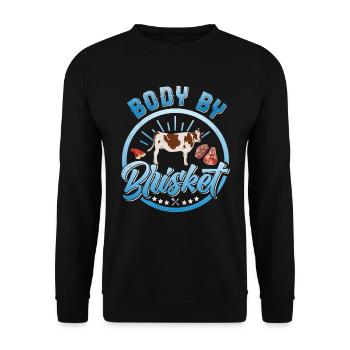Meat Fan BODY BY BRISKET Meat Lovers - Unisex Sweatshirt - black - Front - Alina (178cm) & Michal (187cm)