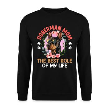 DOBERMAN MOM LE MEILLEUR RÔLE DE MA VIE - Sweat-shirt Unisexe - noir - Devant - Alina (178cm) & Michal (187cm)
