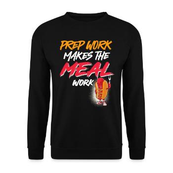 Grillmeister PREP WORK MAKES THE MEAL WORK - Unisex Pullover - Schwarz - Vorne - Alina (178cm) & Michal (187cm)
