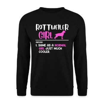 ROTTWEILER GIRL SAME AS A WOMAN BUT COOLER - Unisex Pullover - Schwarz - Vorne - Alina (178cm) & Michal (187cm)