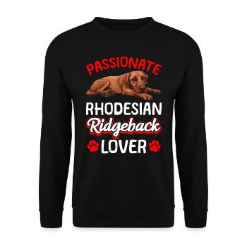 Ridgeback PASSIONATE RHODESIAN RIDGEBACK LOVER - Unisex Sweatshirt - black - Front - Alina (178cm) & Michal (187cm)