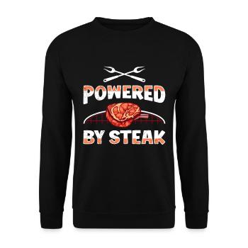 Amateurs de viande propulsés par Steak Fleisch Fan - Sweat-shirt Unisexe - noir - Devant - Alina (178cm) & Michal (187cm)