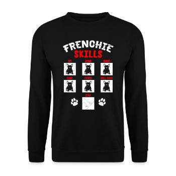 Frenchie Skills French Bulldog Funny - Unisex Sweatshirt - black - Front - Alina (178cm) & Michal (187cm)