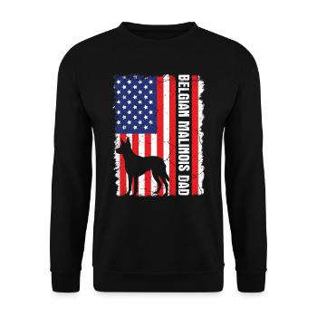 Dog owner BELGIAN MALINOIS DAD Daddy - Unisex Sweatshirt - black - Front - Alina (178cm) & Michal (187cm)