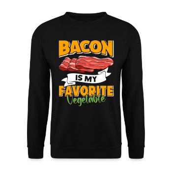 Anti Vegan BACON IS MY FAVORITE VEGETABLE Funny - Unisex Sweatshirt - black - Front - Alina (178cm) & Michal (187cm)