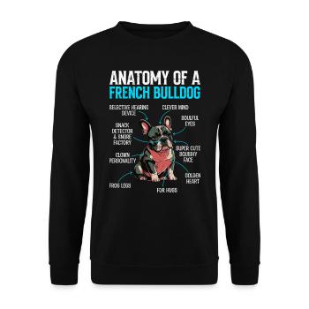 Anatomy of a French Bulldog - Unisex Sweatshirt - black - Front - Alina (178cm) & Michal (187cm)