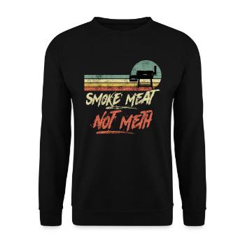 LES AMATEURS DE VIANDE FUMENT DE LA VIANDE PAS DE LA MÉTHAMPHÉTAMINE BBQ - Sweat-shirt Unisexe - noir - Devant - Alina (178cm) & Michal (187cm)