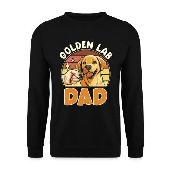 Labrador GOLDEN LAB DAD Labrador Besitzer - Unisex Pullover - Schwarz - Vorne - Alina (178cm) & Michal (187cm)