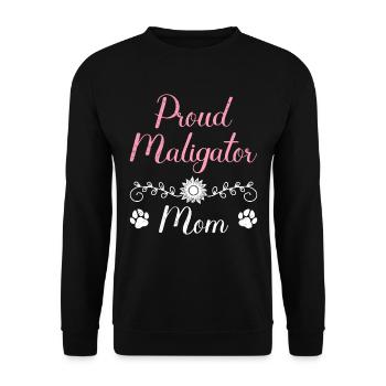 Belgischer Schäferhund PROUD MALIGATOR MOM - Unisex Pullover - Schwarz - Vorne - Alina (178cm) & Michal (187cm)
