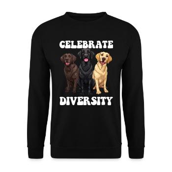 Labrador Dogs CÉLÉBREZ LA DIVERSITÉ Labrador Retriever - Sweat-shirt Unisexe - noir - Devant - Alina (178cm) & Michal (187cm)