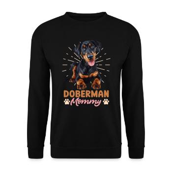 DOBERMANN MUTTI Dog Owner Dobermans - Unisex Sweatshirt - black - Front - Alina (178cm) & Michal (187cm)