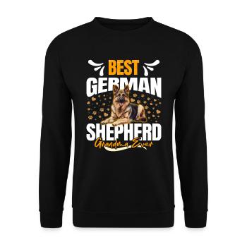 Hundeoma BEST GERMAN SHEPHERD GRANDMA - Unisex Pullover - Schwarz - Vorne - Alina (178cm) & Michal (187cm)