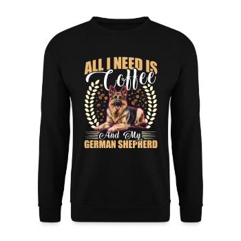 Dog owners ALL I NEED IS COFFEE AND ENGLISH - Unisex Sweatshirt - black - Front - Alina (178cm) & Michal (187cm)