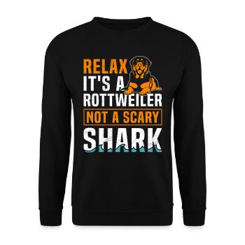 Rottie RELAX IT'S JUST A ROTTWEILER Lustiges - Unisex Pullover - Schwarz - Vorne - Alina (178cm) & Michal (187cm)