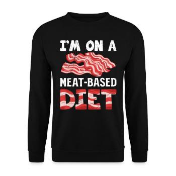 Meat Lovers On A Meat-Based Diet Funny - Unisex Sweatshirt - black - Front - Alina (178cm) & Michal (187cm)