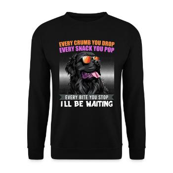 Newfoundland EVERY CRUMB YOU DROP I'LL BE WAITING - Unisex Sweatshirt - black - Front - Alina (178cm) & Michal (187cm)