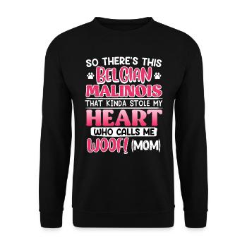 Malinois THERE IS THIS BELGIAN MALINOIS CALLS ME - Unisex Sweatshirt - black - Front - Alina (178cm) & Michal (187cm)