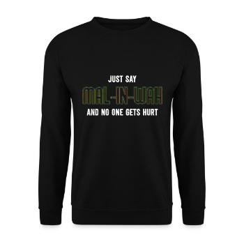 Malinois JUST SAY MAL-IN-WAH ALLES GUT Malinois - Sweat-shirt Unisexe - noir - Devant - Alina (178cm) & Michal (187cm)