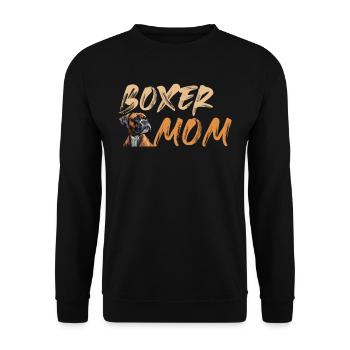BOXER MOM Dog Owner German Boxer - Unisex Sweatshirt - black - Front - Alina (178cm) & Michal (187cm)