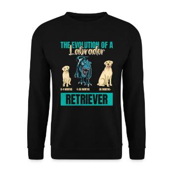 EVOLUTION OF A LABRADOR RETRIEVER Besitzer - Unisex Pullover - Schwarz - Vorne - Alina (178cm) & Michal (187cm)