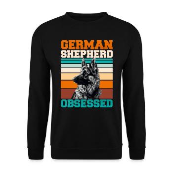 GERMAN SHEPHERD OBSESSED German Shepherd Owner - Unisex Sweatshirt - black - Front - Alina (178cm) & Michal (187cm)