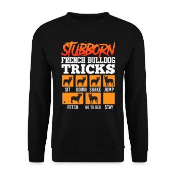 French Bulldog Owner Stubborn Frenchie - Unisex Sweatshirt - black - Front - Alina (178cm) & Michal (187cm)