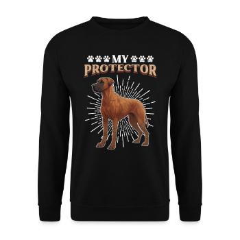 Rhodesian Ridgeback MY PROTECTOR Dogs - Unisex Sweatshirt - black - Front - Alina (178cm) & Michal (187cm)