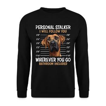 Rhodesian Ridgeback PERSONAL STALKER Drôle - Sweat-shirt Unisexe - noir - Devant - Alina (178cm) & Michal (187cm)
