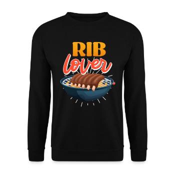 Fleischliebhaber RIB LOVER Grillfeier Lustiges - Unisex Pullover - Schwarz - Vorne - Alina (178cm) & Michal (187cm)