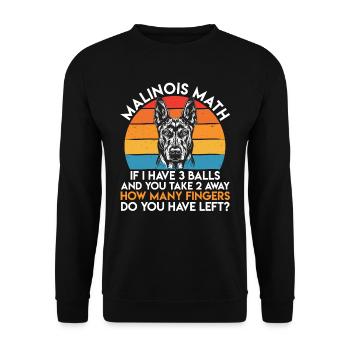 MALINOIS MATH COMBIEN DE DOIGTS VOUS RESTE-T-IL - Sweat-shirt Unisexe - noir - Devant - Alina (178cm) & Michal (187cm)