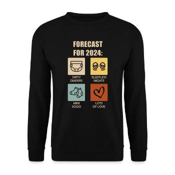 Werdende Eltern 2024 Vorhersage 2024 - Unisex Pullover - Schwarz - Vorne - Alina (178cm) & Michal (187cm)