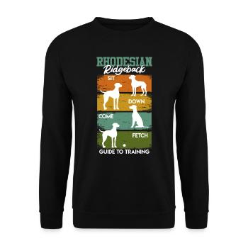 GUIDE D’ENTRAÎNEMENT RHODESIAN RIDGEBACK Drôle - Sweat-shirt Unisexe - noir - Devant - Alina (178cm) & Michal (187cm)