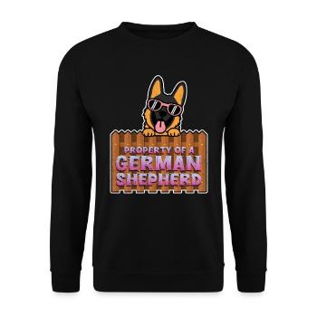 German Shepherd PROPERTY OF A GERMAN - Unisex Sweatshirt - black - Front - Alina (178cm) & Michal (187cm)