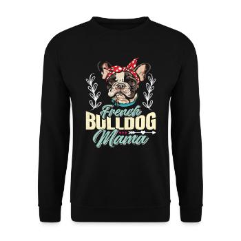 Dog Mom FRENCH BULLDOG MOM Dog Owner - Unisex Sweatshirt - black - Front - Alina (178cm) & Michal (187cm)