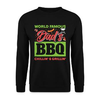 Barbecue WORLD FAMOUS DAD'S BBQ GRILLIN' CHILLIN' - Unisex Sweatshirt - black - Front - Alina (178cm) & Michal (187cm)