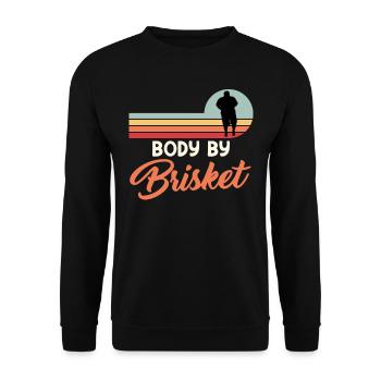 Mangeur de viande BODY BY BRISKET Amateurs de viande - Sweat-shirt Unisexe - noir - Devant - Alina (178cm) & Michal (187cm)