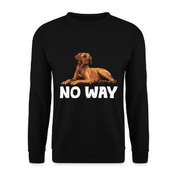 Rhodesian Ridgeback NULL BOCK Hundebitzer Lustiges - Unisex Pullover - Schwarz - Vorne - Alina (178cm) & Michal (187cm)