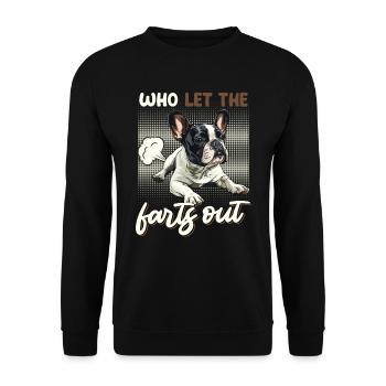 Bouledogue français QUI A LAISSÉ SORTIR LES PETS - Sweat-shirt Unisexe - noir - Devant - Alina (178cm) & Michal (187cm)