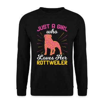 Rottie JUSTE UNE FILLE QUI AIME ROTTWEILER propriétaire - Sweat-shirt Unisexe - noir - Devant - Alina (178cm) & Michal (187cm)