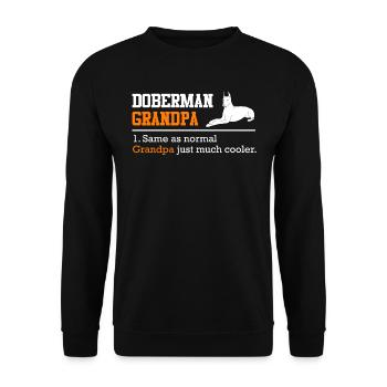 DOBERMAN GRANDPA Propriétaire de chien Dobie Doberman - Sweat-shirt Unisexe - noir - Devant - Alina (178cm) & Michal (187cm)