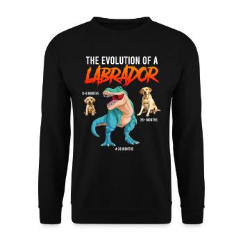 Labrador Fan L’ÉVOLUTION D’UN LABRADOR Dino - Sweat-shirt Unisexe - noir - Devant - Alina (178cm) & Michal (187cm)