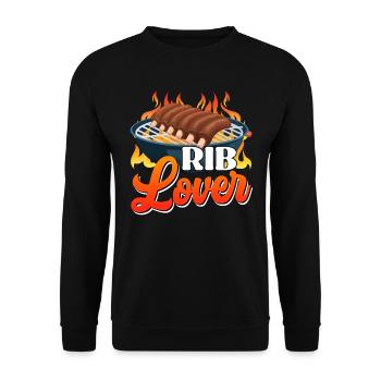 Fleischliebhaber RIB LOVER Grillfeier Lustiges - Unisex Pullover - Schwarz - Vorne - Alina (178cm) & Michal (187cm)
