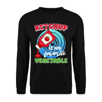 LE KETCHUP EST MON LÉGUME PRÉFÉRÉ Fun - Sweat-shirt Unisexe - noir - Devant - Alina (178cm) & Michal (187cm)